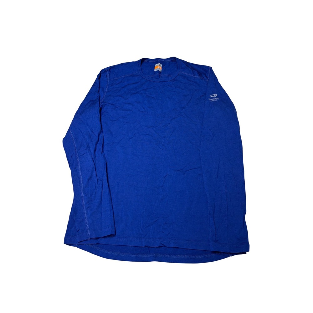 Icebreaker Merino 200 Oasis Long Sleeve Thermal Base Layer Blue Mens Large